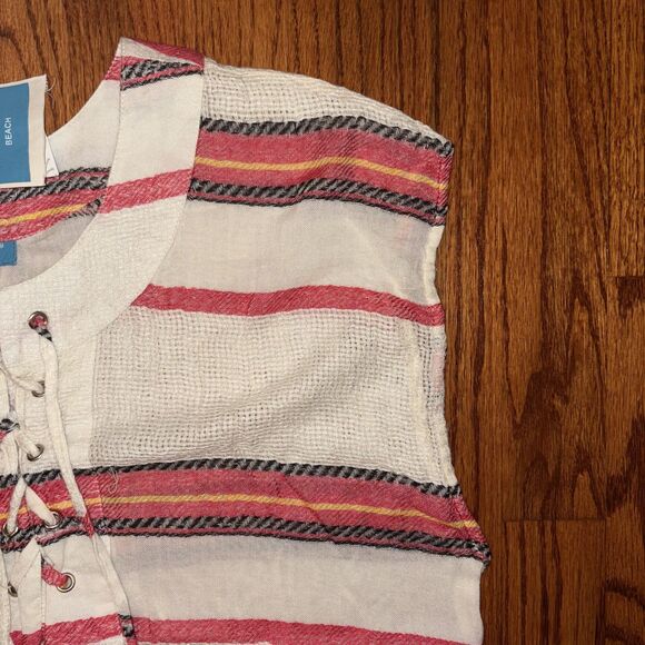 BLUE ISLAND NWT Cover Up Tunic Striped Size M - Picture 6 of 6